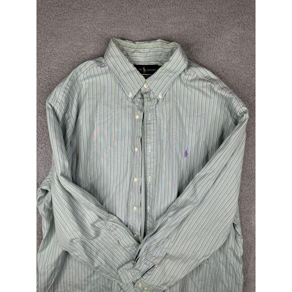 Ralph Lauren Button Down mint and purple sz 18 34-35 - Picture 3 of 7